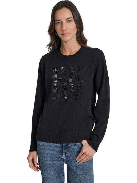 DKNY Women's Long Sleeve Blouse Black