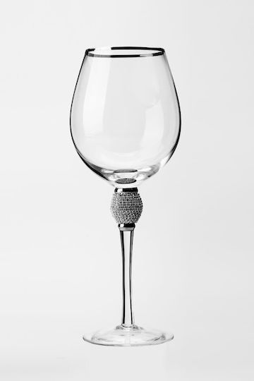 Glass for White Wine Made of Crystal in Silver Colour Goblet