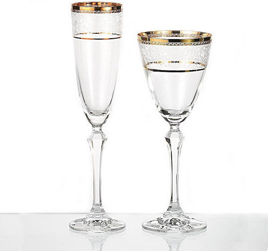 Elisabeth Champagne Glass Made of Crystal in Gold Colour Goblet