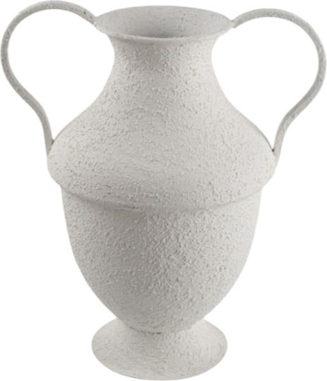 Dekorative Metallische Vase Weiß 28x20xH32cm