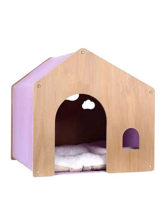 Ikaros Hundebett Häuschen Lila 47x52cm