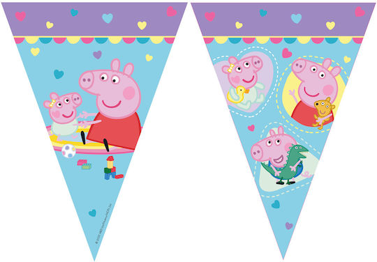 Τριγωνικά Σημαιάκια Πέππα Γουρουνάκι & Baby Pig 9 Τεμ