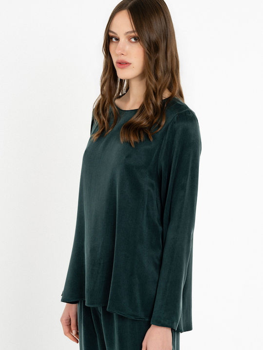Philosophy Wear Damenbluse Langärmelig Grün