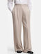 Damen Stoffhose Ausgestellt Beige Offen