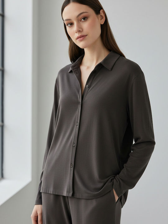 Long Sleeve Women's Shirt Khaki