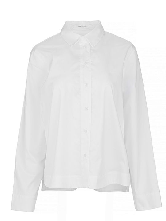 Long Sleeve Women's Cotton Shirt White
