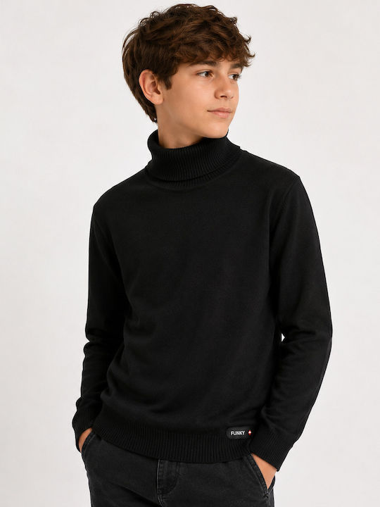 Kids Long-Sleeved Black Turtleneck