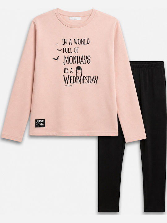 Kids Set with Leggings Winter 2 Pieces Pale Pink