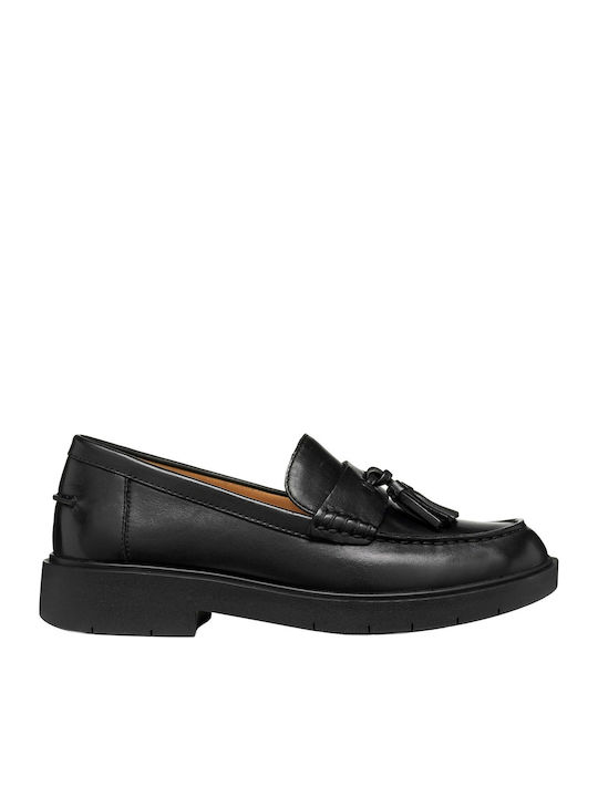 Spherica Leather Women's Loafers in Black Colour