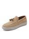 Suede Men's Loafers in Beige Colour