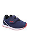 Kids Sneakers Anatomic with Hoop & Loop Closure Blue