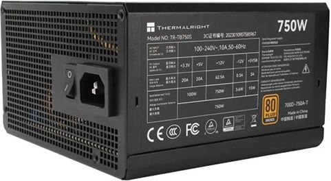 Thermalright 750W Черно Захранващо Блокче За Компютър Пълен Модул 80 Plus Gold