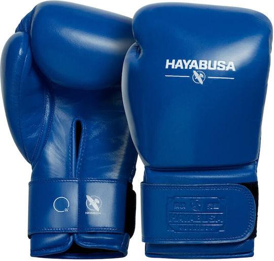 Hayabusa Pro Velcro Mănuși de box din piele pentru competiție albastre