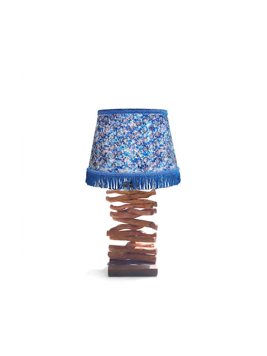 Table Lamp for E27 Fitting with Blue Shade and Base