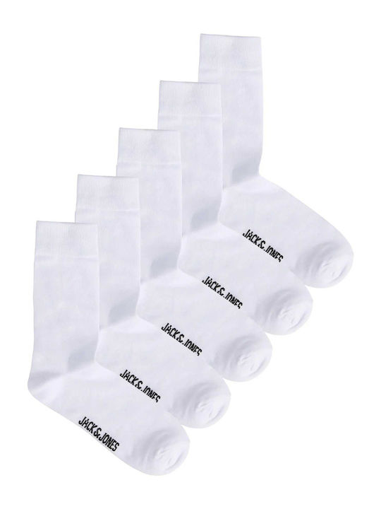 Jack & Jones Șosete pentru bărbați White 5Pack