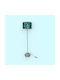Oxygen Stehlampe Bodenleuchte Y35xM25cm mit Lampenbirnensockel E27 Silber