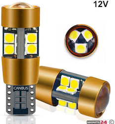 Крушки Led T10 12V 400lm Canbus Бяла Светлина 1402 2 Броя Крушки Led T10 12V 400lm Canbus Бяла Светлина 1402 2 Броя