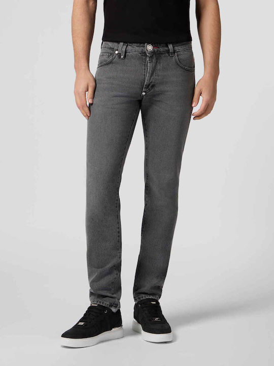 Men's Straight Grey Jeans Pants