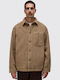 Men's Brown Fleece Jacket with Buttons