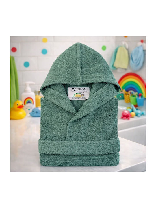 Astron Italy Kids Bathrobe Green Hooded