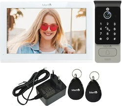 Smart Video Intercom Mentor Svk4102w 4 Wires Wifi Pin Card Tuya App 10 Inch Ips Dvr Fhd 2mp Ip66 White