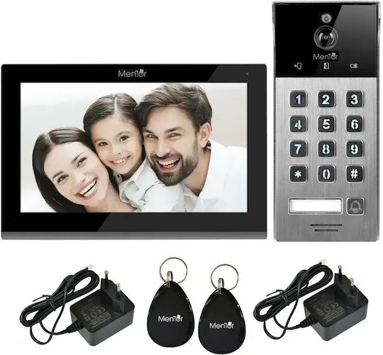 Interfon Video Inteligent Mentor Svk473b 4 Fire Wi-Fi Card Pin Aplicația Tuya 7 Inch Ips Dvr Ahd 2mp Ik07 Negru
