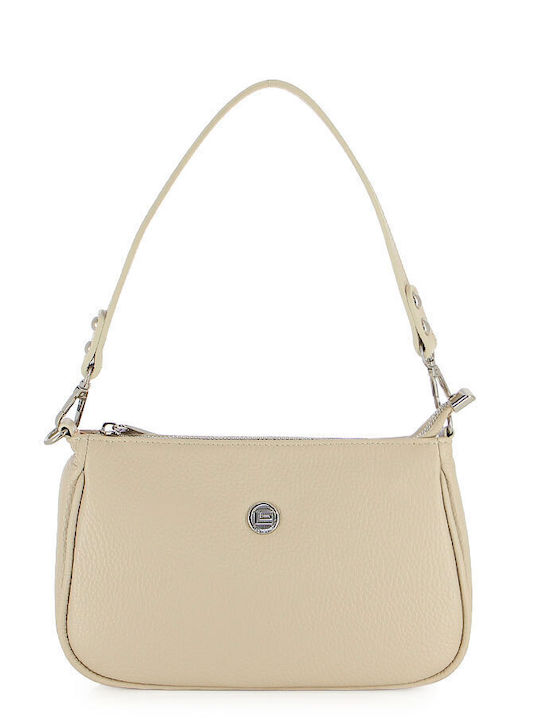 Leather Women's Shoulder Bag Beige