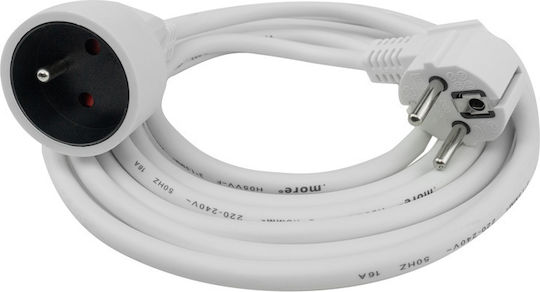 Extension Cord 1 Socket 3m Switch 3x1.5mm2 White