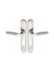 Import Hellas Front Door Lever with Plate Z-023 Pair (Center Distance 75mm) Nickel