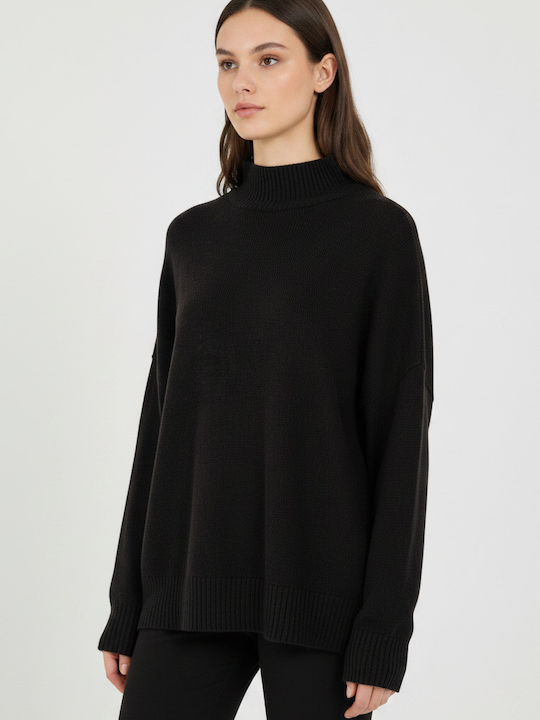 Damen Pullover Wolle Rollkragenpullover Braun