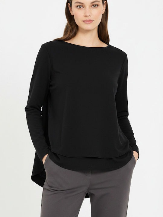 Philosophy Wear Damenbluse Langärmelig Schwarz