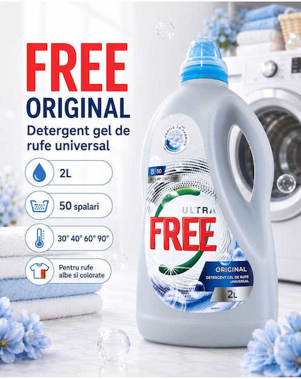 Detergent Lichid Pentru Spălarea Mâinilor Pentru Rufe Albe și Colorate 2lt 50 Spălări