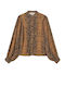 Long Sleeve Women's Shirt Brown-Black