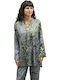 Long Sleeve Women's Shirt Blue Green