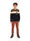 Детски Пуловер Дълъг Ръкав Каки-Бежово-Черно