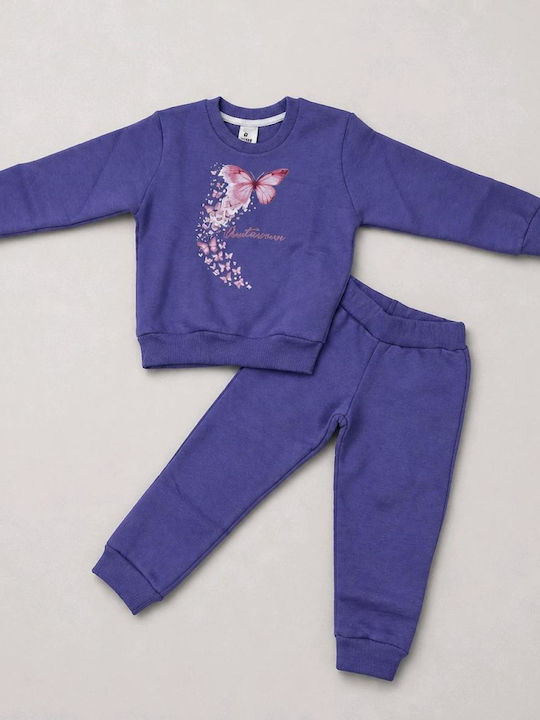 Kids Sweatpants Set With Top Purple