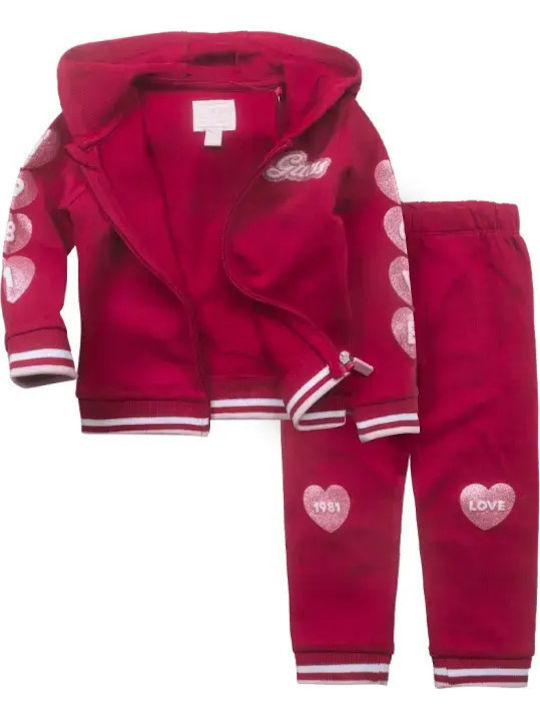 Kids Sweatpants Set With Jacket Burgundy
