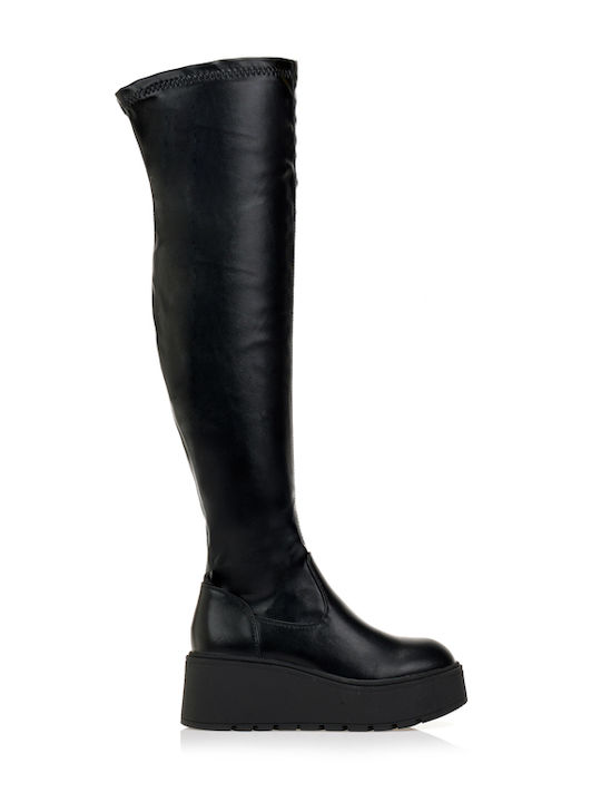 Damenstiefel mit Mittelhohem Absatz in Schwarz