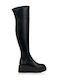 Damenstiefel mit Mittelhohem Absatz in Schwarz