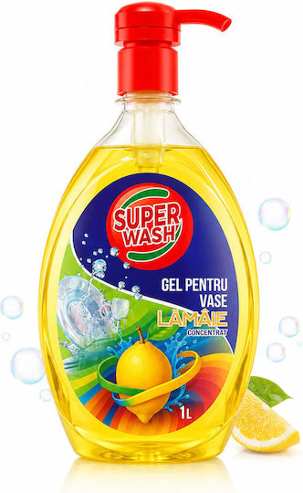 Super Wash Detergent Concentrat Lichid De Spălat Vase Glicerină Lămâie 1 L