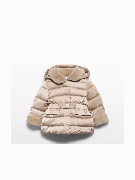 Kids Fur Short with Hood Gold