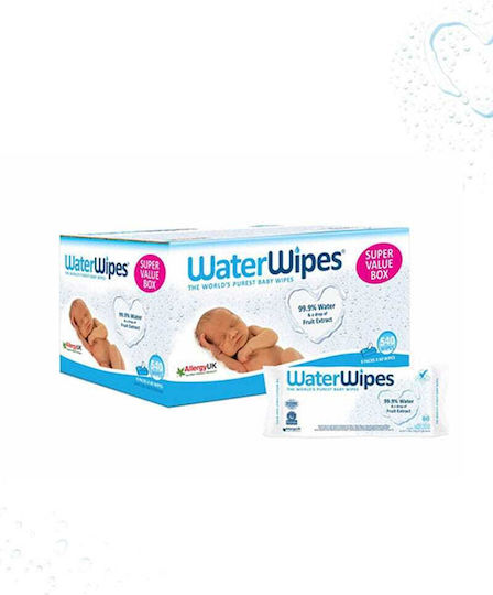 WaterWipes Baby Wipes 99.9% Water Alcohol-Free Parabens Free 9x60pcs