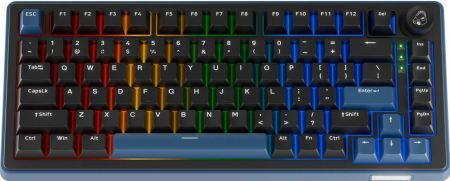 Ducky OK-M 75 Wireless Gaming Mechanical Keyboard 75% with KTT Wine Red Switches and RGB Lighting English US Blue/Black