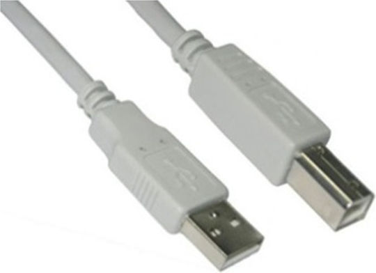 VCom USB 2.0 Cable USB-A male - USB-B male Λευκό 3m CU201