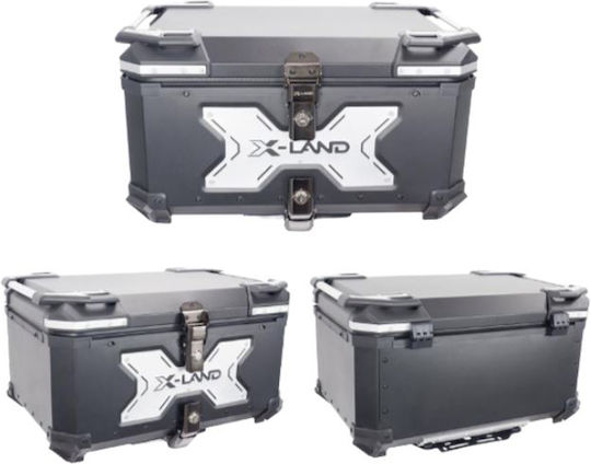 X-Land Motorcycle Top Case Aluminum 65lt Black