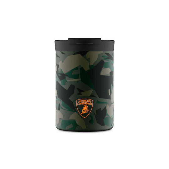 24Bottles Handled Tumbler Thermos Stainless Steel BPA Free 350ml Military Green Sterrato with Straw and Handle
