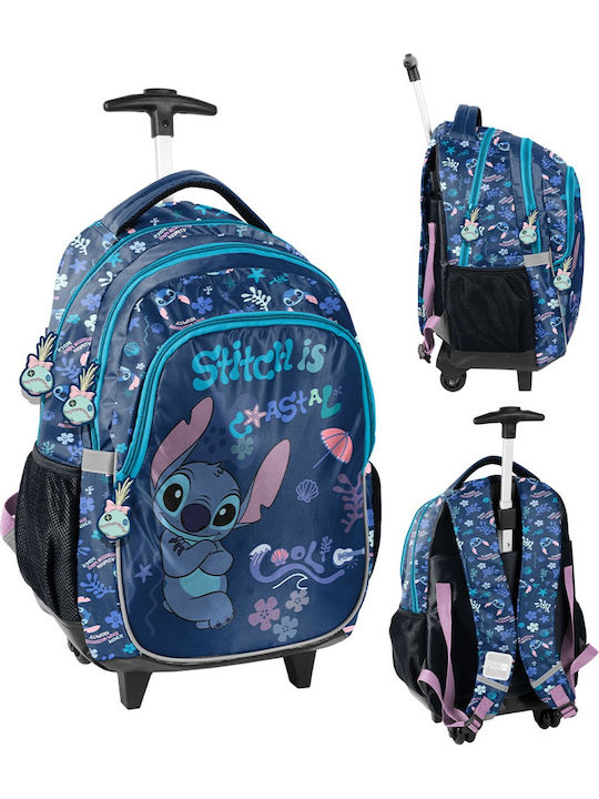 Paso School Trolley Bag for Elementary with Water Bottle Holder Purple