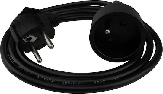 Extension Cord 1 Socket 1.5m Switch 3x1.0mm2 Black
