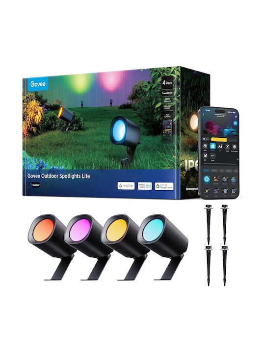 Govee Outdoor Smart Led Spotlight Set Outdoor Spotlight Lite Rgbwic 350 Lm Dimmable Wi-fi Bluetooth Ip67 Waterproof Compatible Alexa Google Assistant Landscape Lighting Govee Outdoor Smart Led Spotlight Set Outdoor Spotlight Lite Rgbwic 350 Lm Dimmable Wi-fi Bluetooth Ip67 Waterproof Compatible Alexa Google Assistant Landscape Lighting
