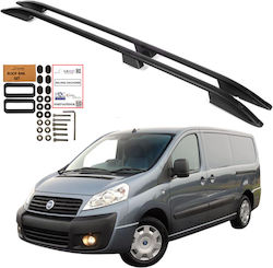 Erkul Μπάρες Οροφής Αλουμινίου για Peugeot Expert Fiat Scudo Citroen Jumpy 2006-2017 Μαύρες